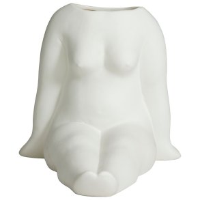 Nordal Avaji Sitting Full Body - Vase - H16 cm - Hvid 
