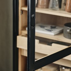 Nordal VIVA Vitrineskab 210x76 cm Sort/Natur