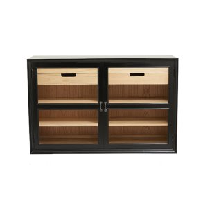 Nordal VIVA Vitrineskab Lav 96,5x148 cm Sort/Natur