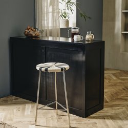 Nordal VIVA Vitrineskab Lav 96,5x148 cm Sort/Natur