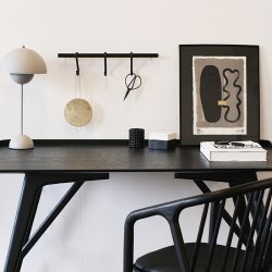 Nordic Function 2HangIt Knagerkke m. 3 Kroge - Sort Eg/Sort