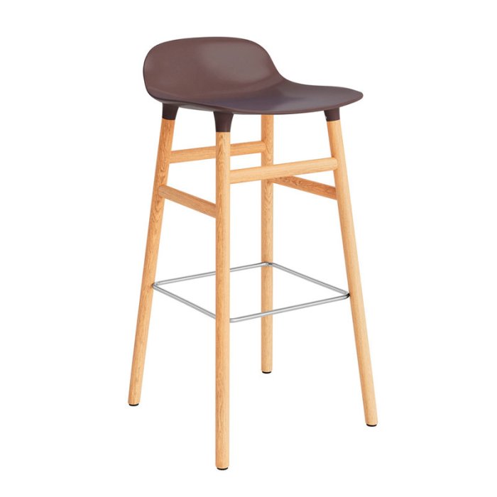 Normann Copenhagen Form Barstol 75 cm - Egetr - Brun