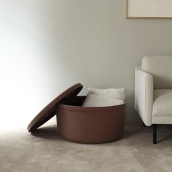 Normann Copenhagen Hide Opbevaringspuf Large - Brun