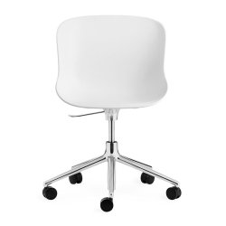 Normann Copenhagen Hyg Drejestol m. Hjul - Alu - Hvid