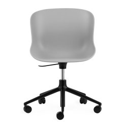 Normann Copenhagen Hyg Drejestol m. Hjul - Sort Alu - Gr