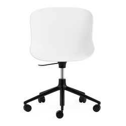 Normann Copenhagen Hyg Drejestol m. Hjul - Sort Alu - Hvid