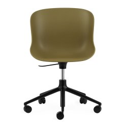 Normann Copenhagen Hyg Drejestol m. Hjul - Sort Alu - Oliven