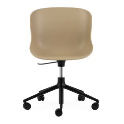 Normann Copenhagen Hyg Drejestol m. Hjul - Sort Alu - Sand
