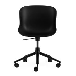 Normann Copenhagen Hyg Drejestol m. Hjul - Sort Alu - Sort
