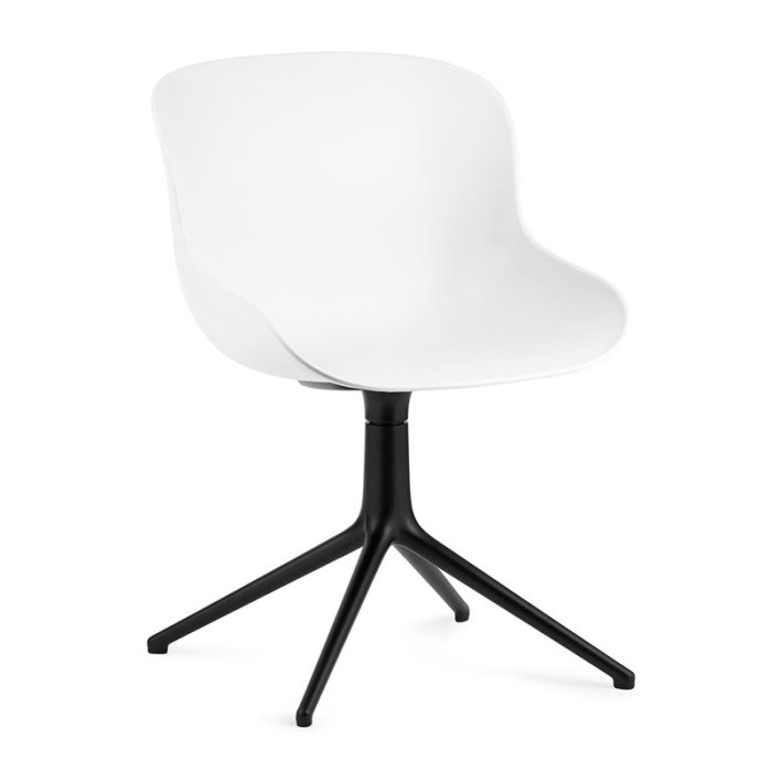 Normann Copenhagen Hyg Drejestol - Sort Alu - Hvid