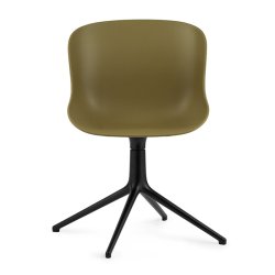 Normann Copenhagen Hyg Drejestol - Sort Alu - Oliven