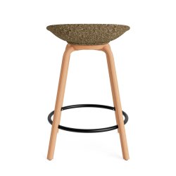 Normann Copenhagen Mat Barstol u/Rygln H65cm Bg/Sort - Seaweed