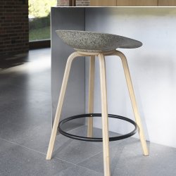 Normann Copenhagen Mat Barstol u/Rygln H65cm Bg/Sort - Seaweed