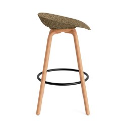 Normann Copenhagen Mat Barstol u/Rygln H75cm Bg/Sort - Seaweed