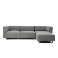 Normann Copenhagen Redo 3-pers. Sofa m. Puf - Hallingdal 130 Gr