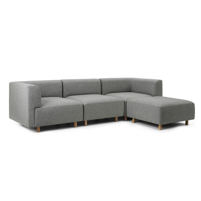 Normann Copenhagen Redo 3-pers. Sofa m. Puf - Hallingdal 130 Gr