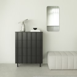 Normann Copenhagen Rib Kommode m/ 4 Skuffer Sort