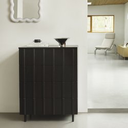 Normann Copenhagen Rib Kommode m/ 4 Skuffer Sort