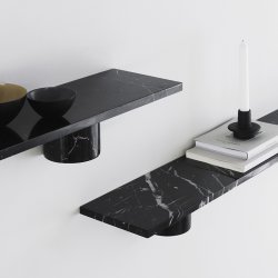 Normann Copenhagen Sten Hylde Sort Marmor 120 cm