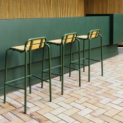 Normann Copenhagen Vig Barstol 75 cm - Robinie/Mrkegrn