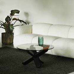 Normann Copenhagen Ding sofabord - Transparent glas/Sort