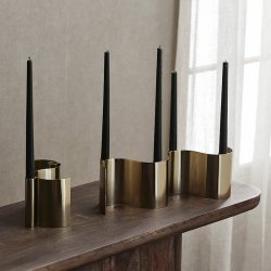 Nordal Nosa Lysestage Til 2 Lys - Guld Finish