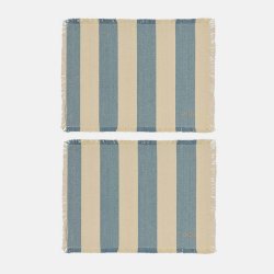 OYOY Toppu D�kkeserviet S�t af 2 Bl�/Off-White