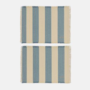 OYOY Toppu D�kkeserviet S�t af 2 Bl�/Off-White