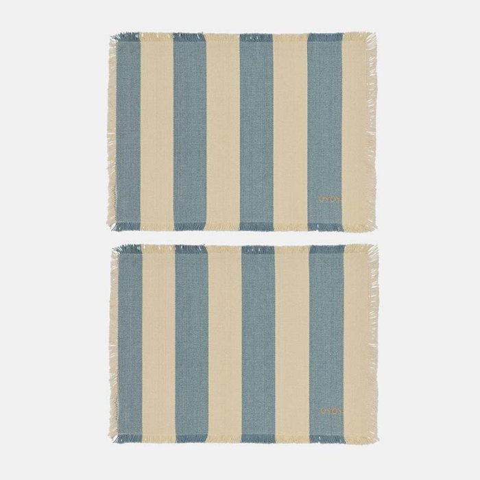 OYOY Toppu D�kkeserviet S�t af 2 Bl�/Off-White