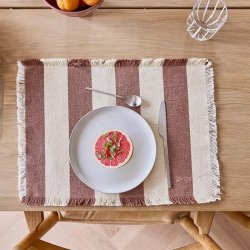 OYOY Toppu D�kkeserviet S�t af 2 Brun/Off-White