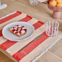 OYOY Toppu D�kkeserviet S�t af 2 R�d/Off-White