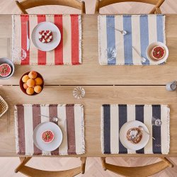 OYOY Toppu D�kkeserviet S�t af 2 R�d/Off-White