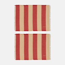 OYOY Toppu D�kkeserviet S�t af 2 R�d/Off-White