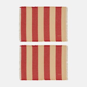 OYOY Toppu D�kkeserviet S�t af 2 R�d/Off-White