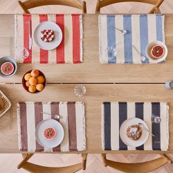 OYOY Toppu D�kkeserviet S�t af 2 Sort/Off-White