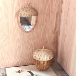 OYOY Mini Agern Rattan Vgspejl