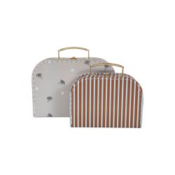 OYOY Mini Kuffert - Elefant/Stribet - St af 2 stk