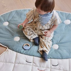 OYOY Mini Mushroom Quiltet Tppe Pale Blue/Off-White