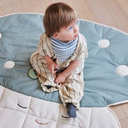 OYOY Mini Mushroom Quiltet Tppe Pale Blue/Off-White