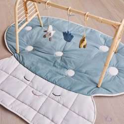 OYOY Mini Mushroom Quiltet Tppe Pale Blue/Off-White