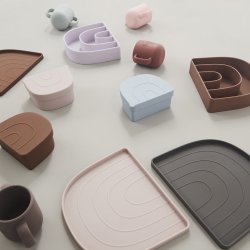OYOY Mini Rainbow Tallerken Og Skl - Choko/Vanilla