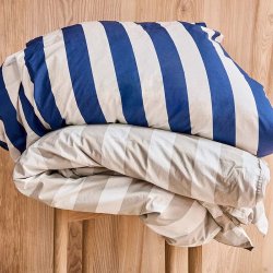 OYOY Mini Shima Baby Sengetj 70x100 cm Optic Blue