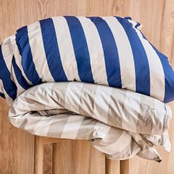 OYOY Mini Shima Junior Sengetj 100x140 cm Optic Blue