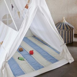 OYOY Mini Striped Quiltet Tppe Bl/Clay