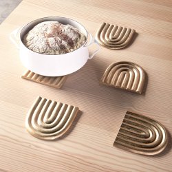 OYOY Rainbow Bordskner - Brstet Messing