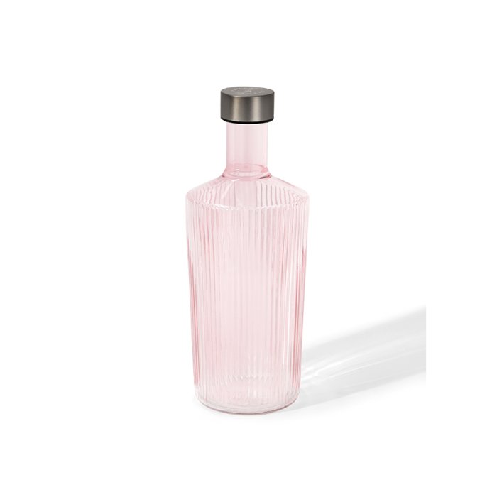 Paveau Ribbed Bottle Karaffel Pink