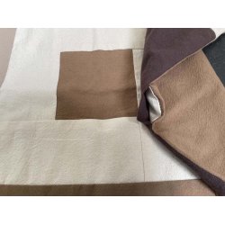 Border Patchwork pude - 50x50 - Coffee/Dark Sand - 2-SORTERING