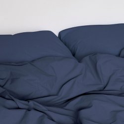 Sekan Sengetj Bomuldspercale Marinebl 140x200 cm