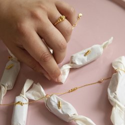 Sistie x Frederikke Wrens Karamel restikker - Forgyldt Slv