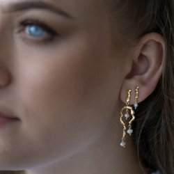 Sistie x Lrke Bentsen reringe med Ferskvandsperle - Forgyldt Slv